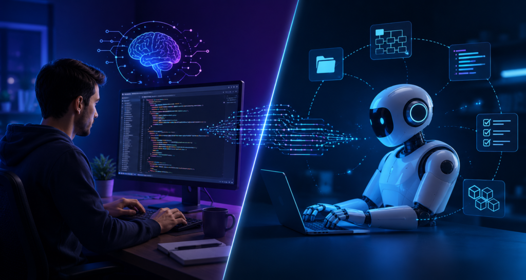 AI coding assistant helping a software developer